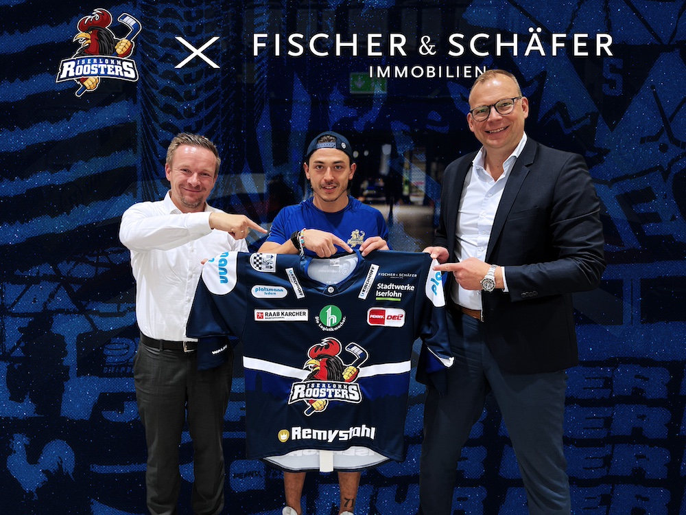 Fischer & Schäfer Immobilien wird Trikotsponsor bei den Iserlohn Roosters