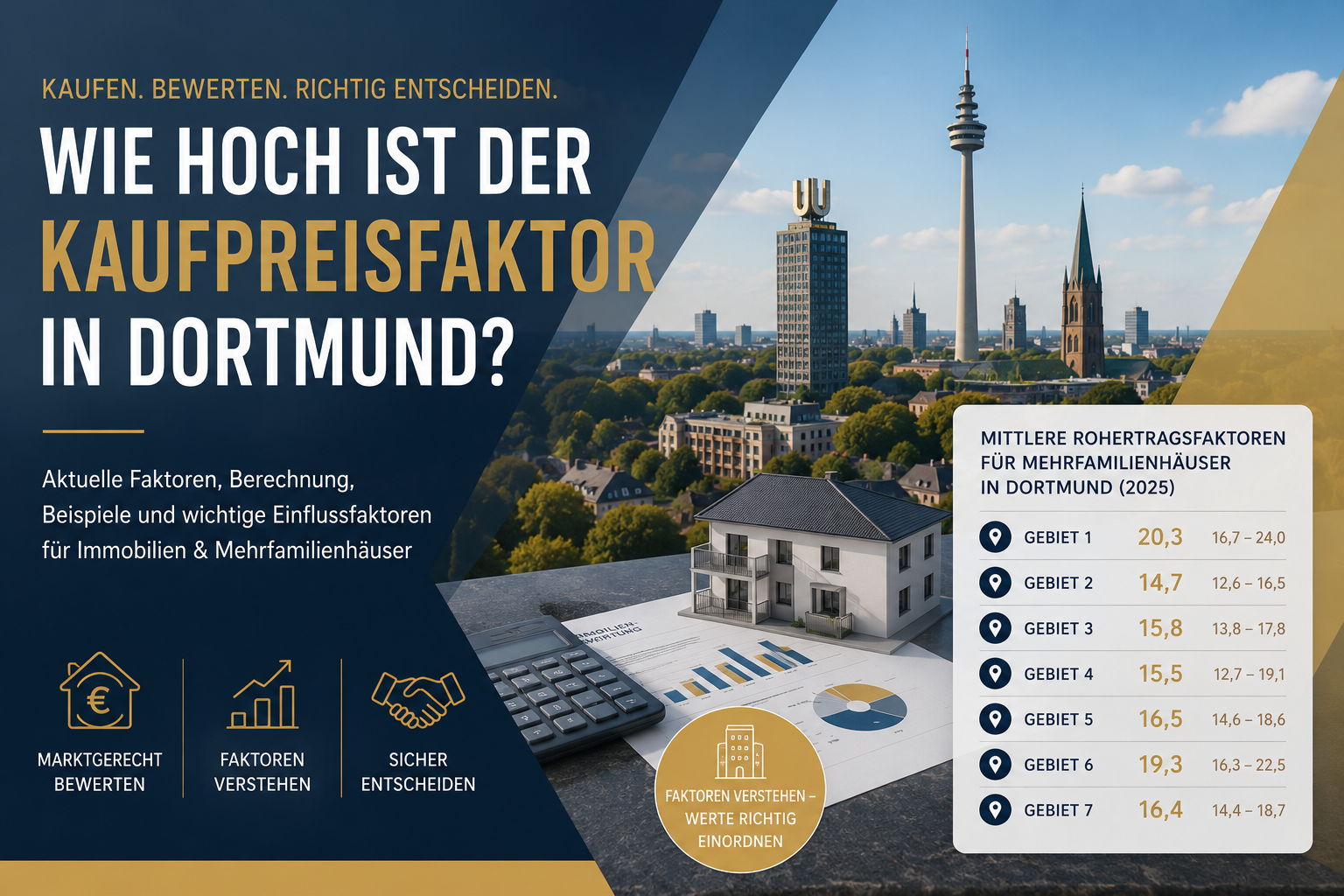 Wie hoch ist der Kaufpreisfaktor für Immobilien in Dortmund?